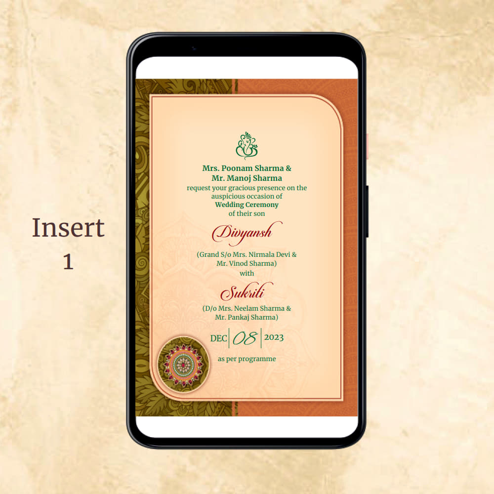 KL2077 Digital Wedding PDF Ecard - Kalash Cards