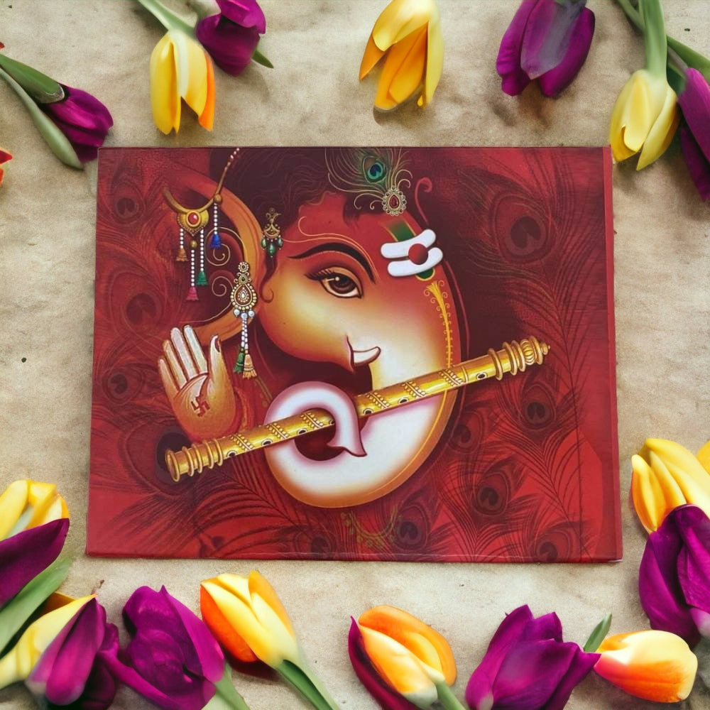 KL2079 Ganesha Design Cardboard Dry Fruit Gift Box with 2 Card Inserts (2 Jars) - Kalash Cards