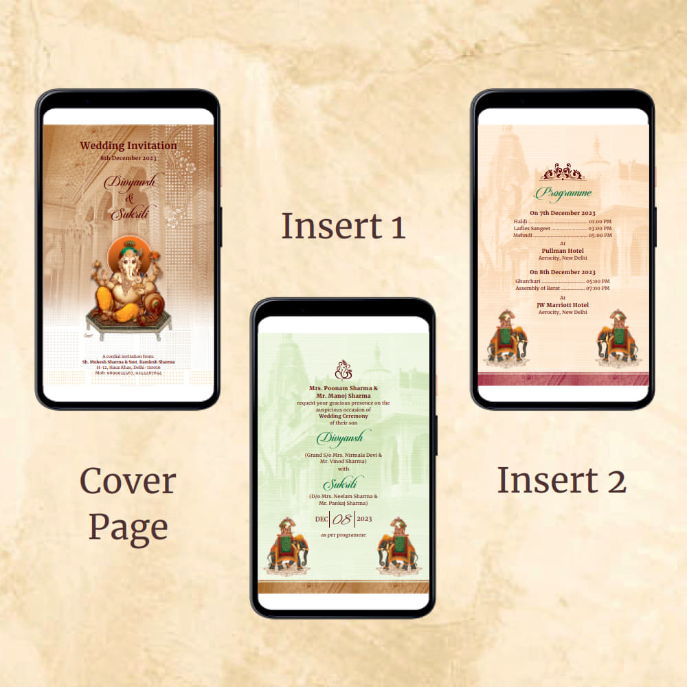 KL2081 Digital Wedding PDF Ecard - Kalash Cards