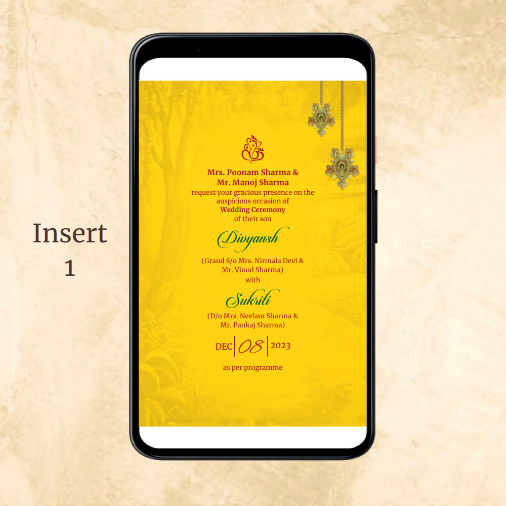 KL2082 Digital Wedding PDF Ecard - Kalash Cards
