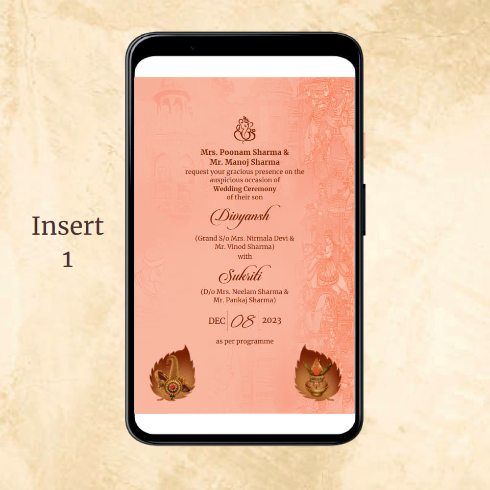 KL2083 Digital Wedding PDF Ecard - Kalash Cards