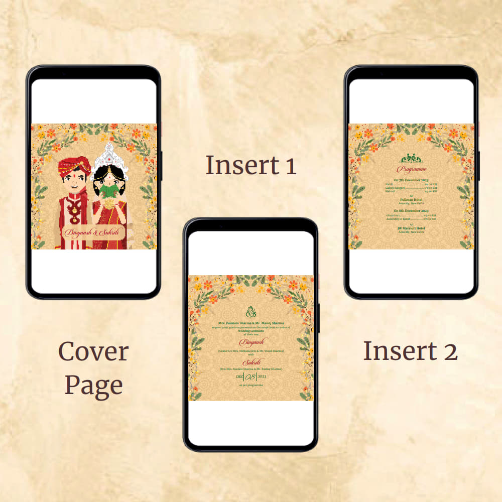 KL2088 Digital Wedding PDF Ecard - Kalash Cards