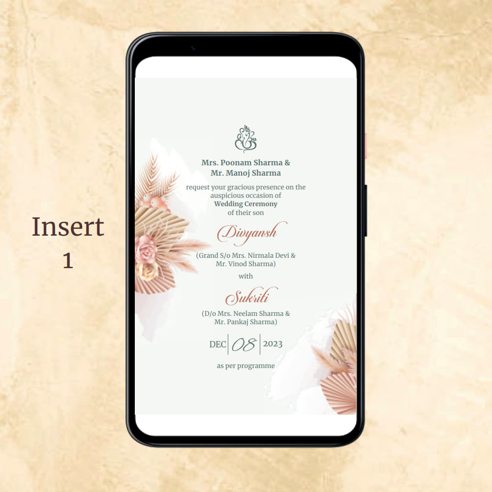 KL2090 Digital Wedding PDF Ecard - Kalash Cards