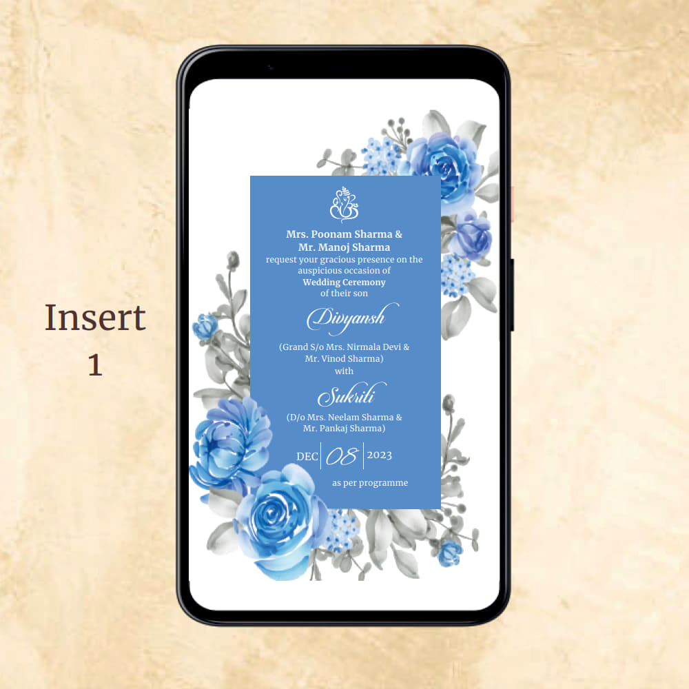 KL2091 Digital Wedding PDF Ecard - Kalash Cards