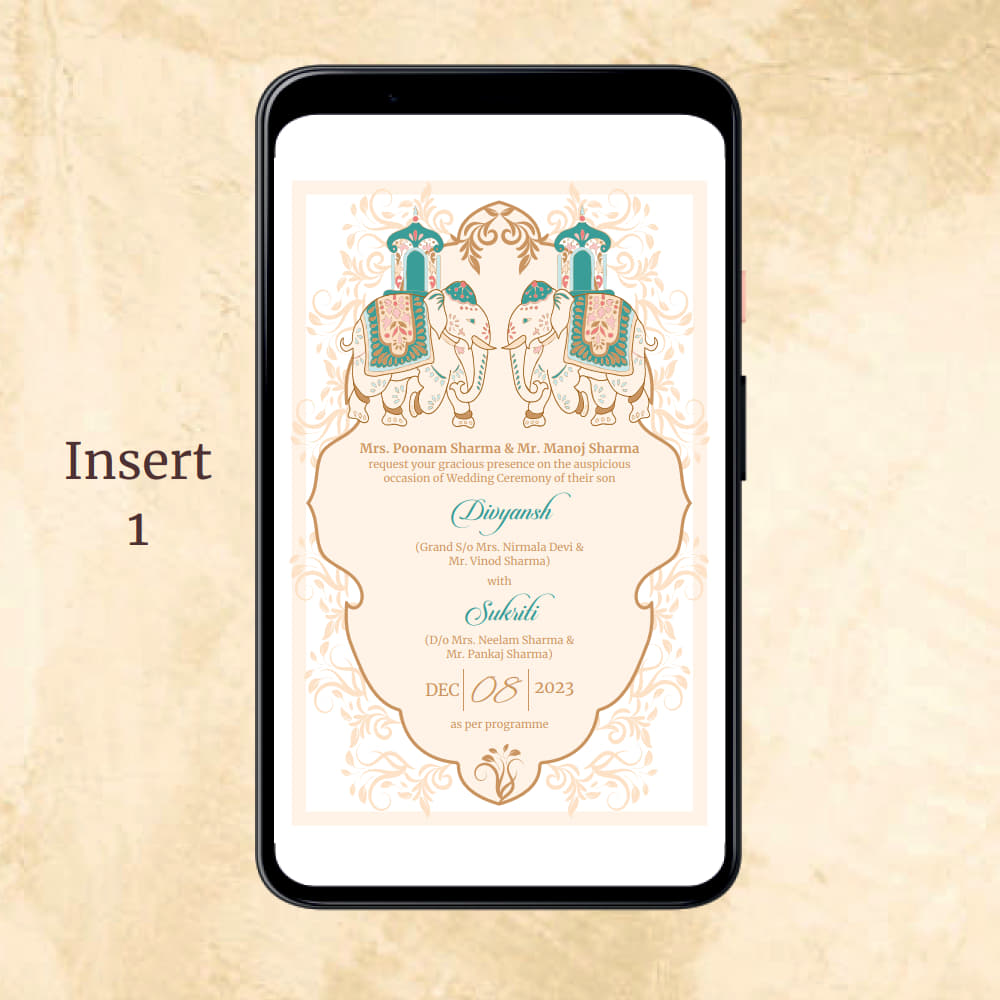 KL2092 Digital Wedding PDF Ecard - Kalash Cards