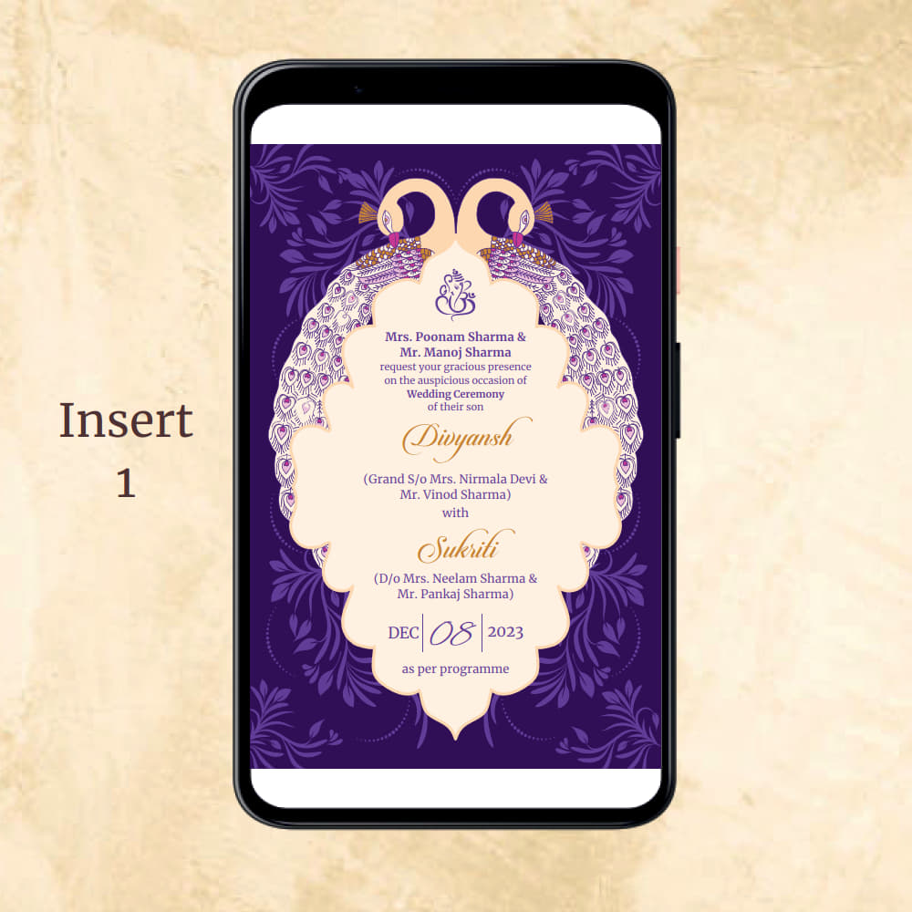 KL2093 Digital Wedding PDF Ecard - Kalash Cards