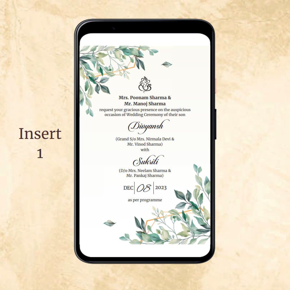 KL2094 Digital Wedding PDF Ecard - Kalash Cards