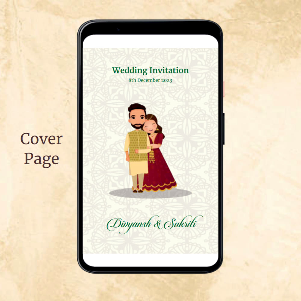 KL2096 Digital Wedding PDF Ecard - Kalash Cards