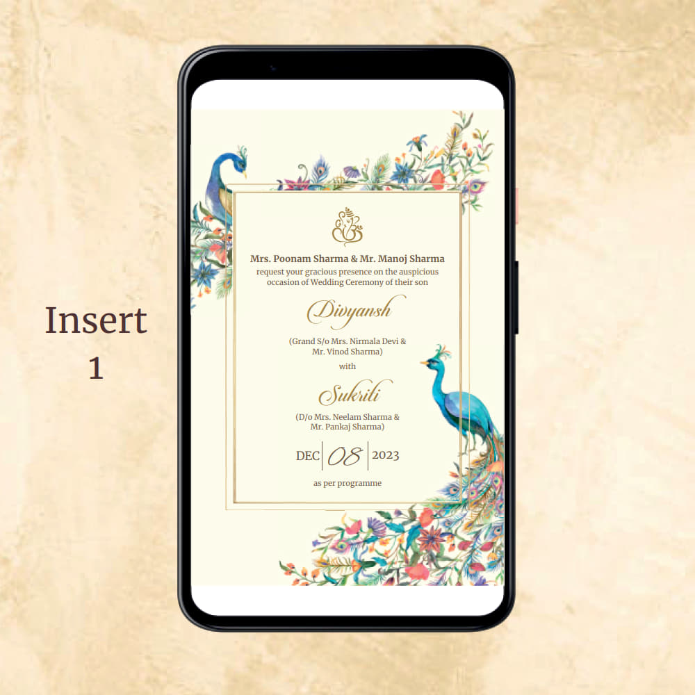 KL2097 Digital Wedding PDF Ecard - Kalash Cards