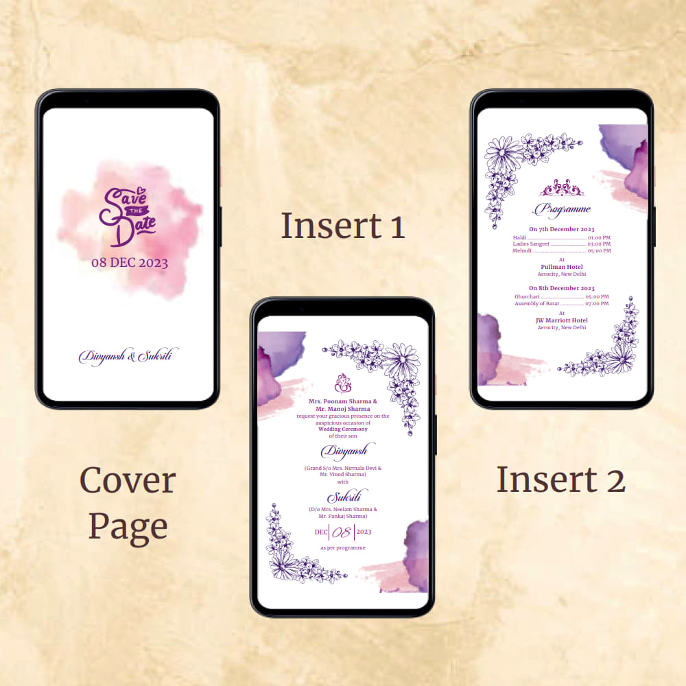 KL2099 Digital Wedding PDF Ecard - Kalash Cards