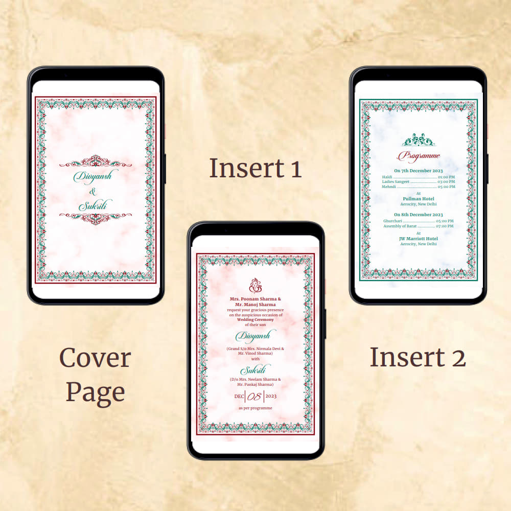 KL2102 Digital Wedding PDF Ecard - Kalash Cards