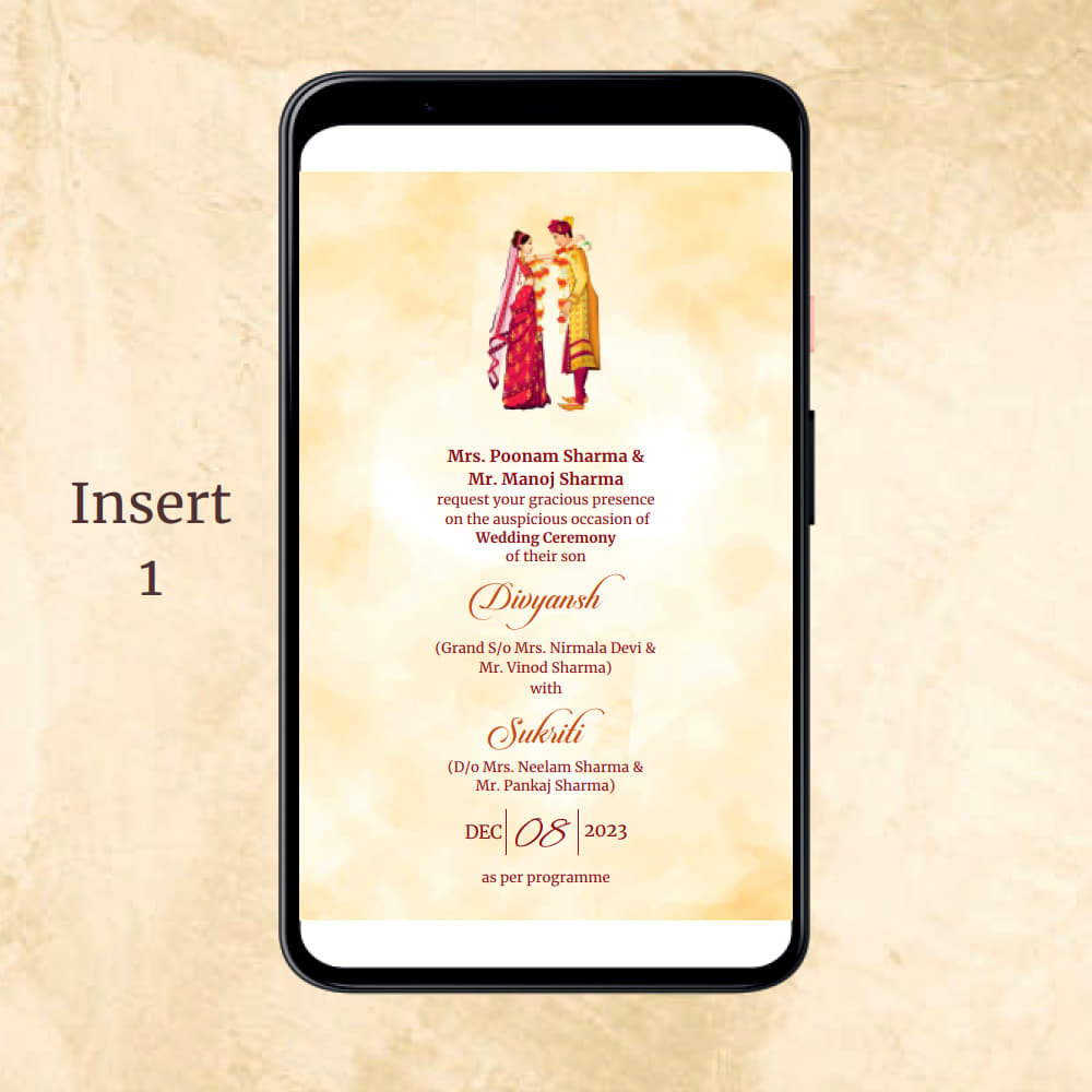 KL2105 Digital Wedding PDF Ecard - Kalash Cards