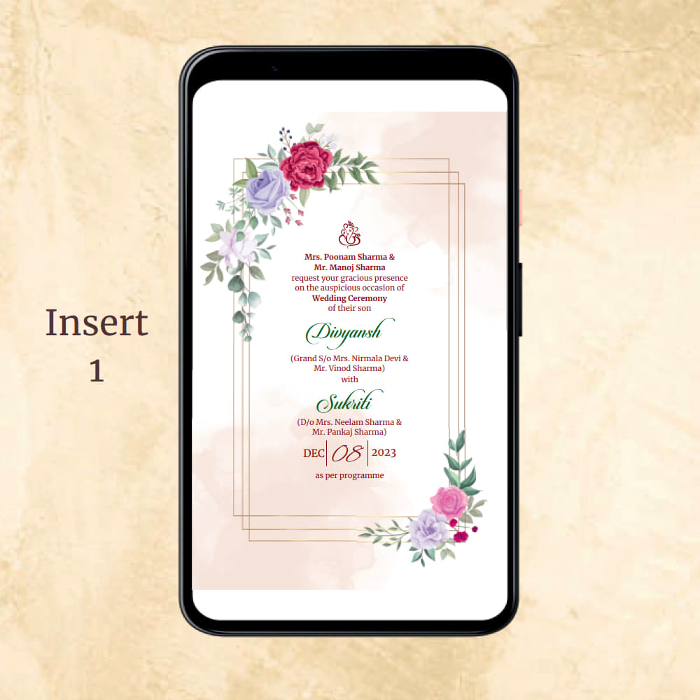 KL2114 Digital Wedding PDF Ecard - Kalash Cards
