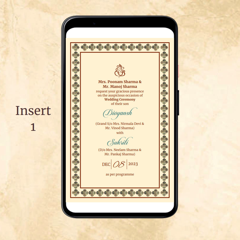KL2119 Digital Wedding PDF Ecard - Kalash Cards