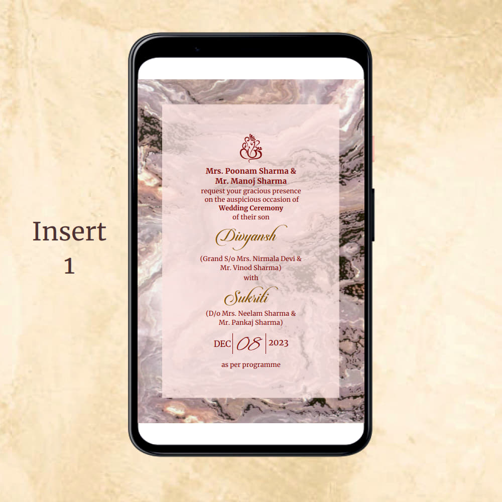 KL2122 Digital Wedding PDF Ecard - Kalash Cards