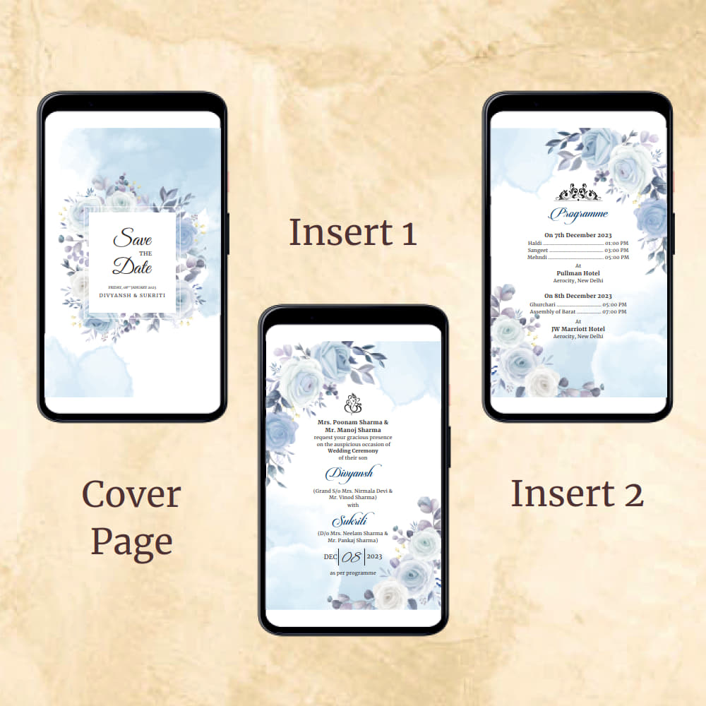 KL2126 Digital Wedding PDF Ecard - Kalash Cards