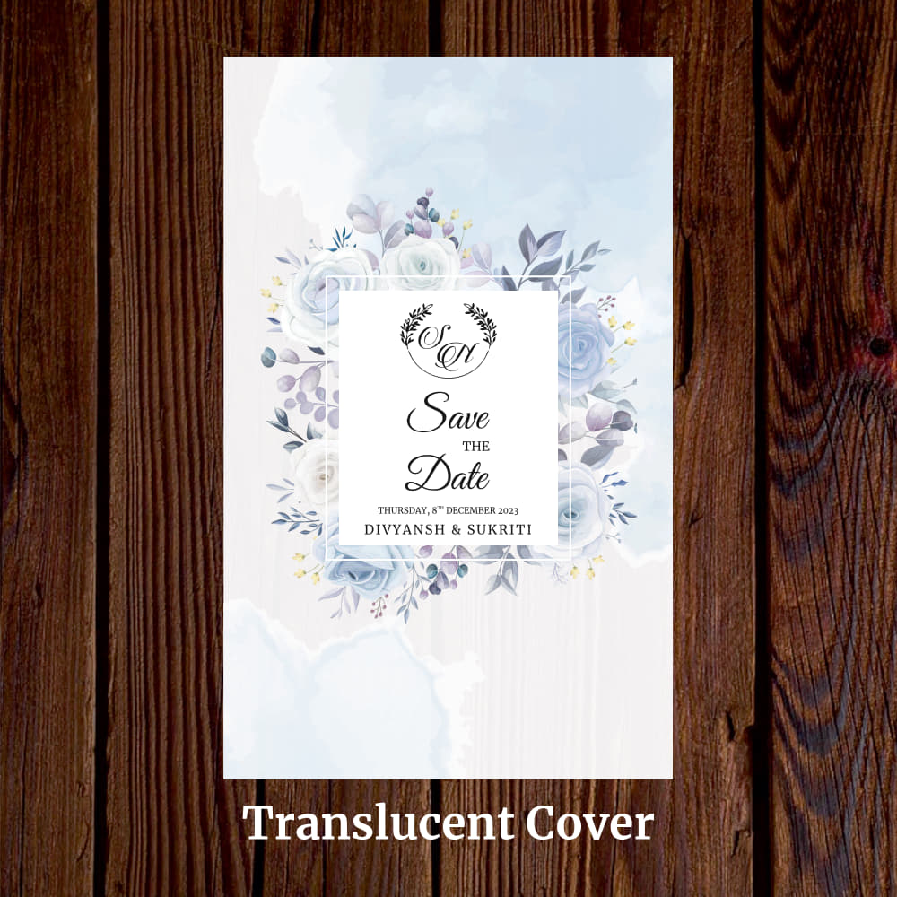 KL2126 Translucent Cover Luxury Wedding Card - Kalash Cards