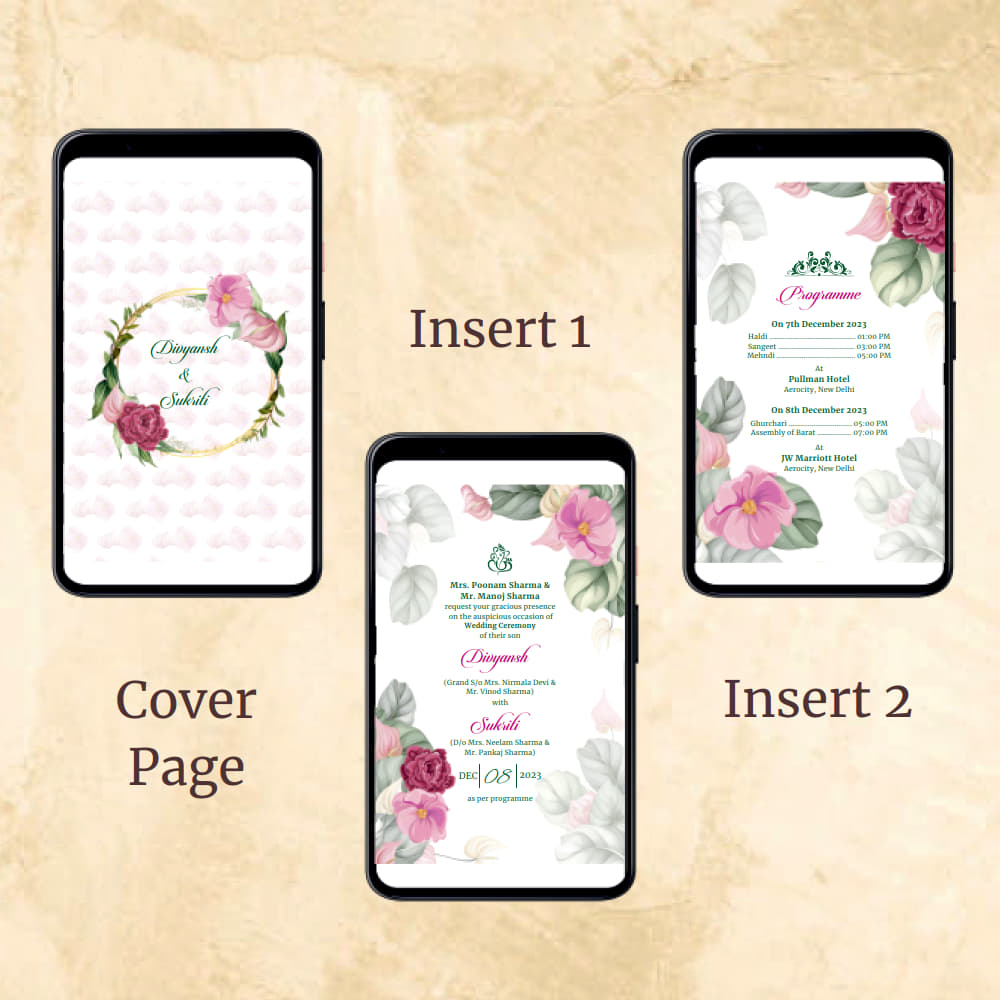 KL2128 Digital Wedding PDF Ecard - Kalash Cards