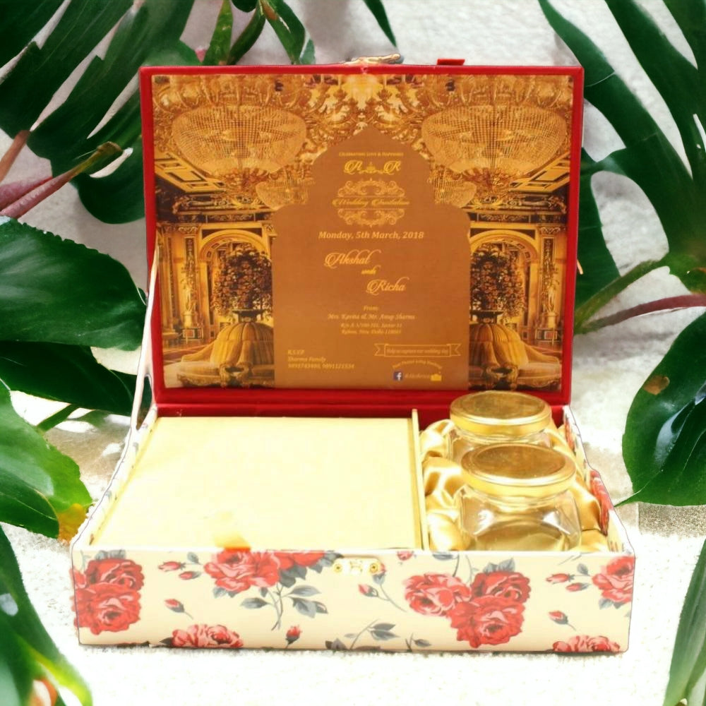 KL9010B Velvet Fabric MDF Wedding Invitation Box - Kalash Cards