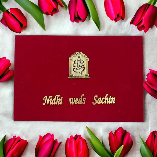 KL9041B Velvet Fabric MDF Mithai & Dry Fruit Gift Box - Kalash Cards