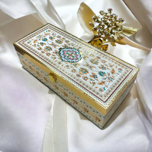 KL9096 MDF Dry Fruit Wedding Gift Box with 2 Card Inserts (3 Jars) - Kalash Cards
