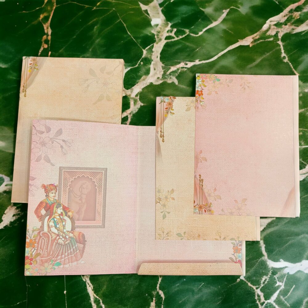 KLB534 Royal Elephant Semi Box Paper Wedding Card - Kalash Cards