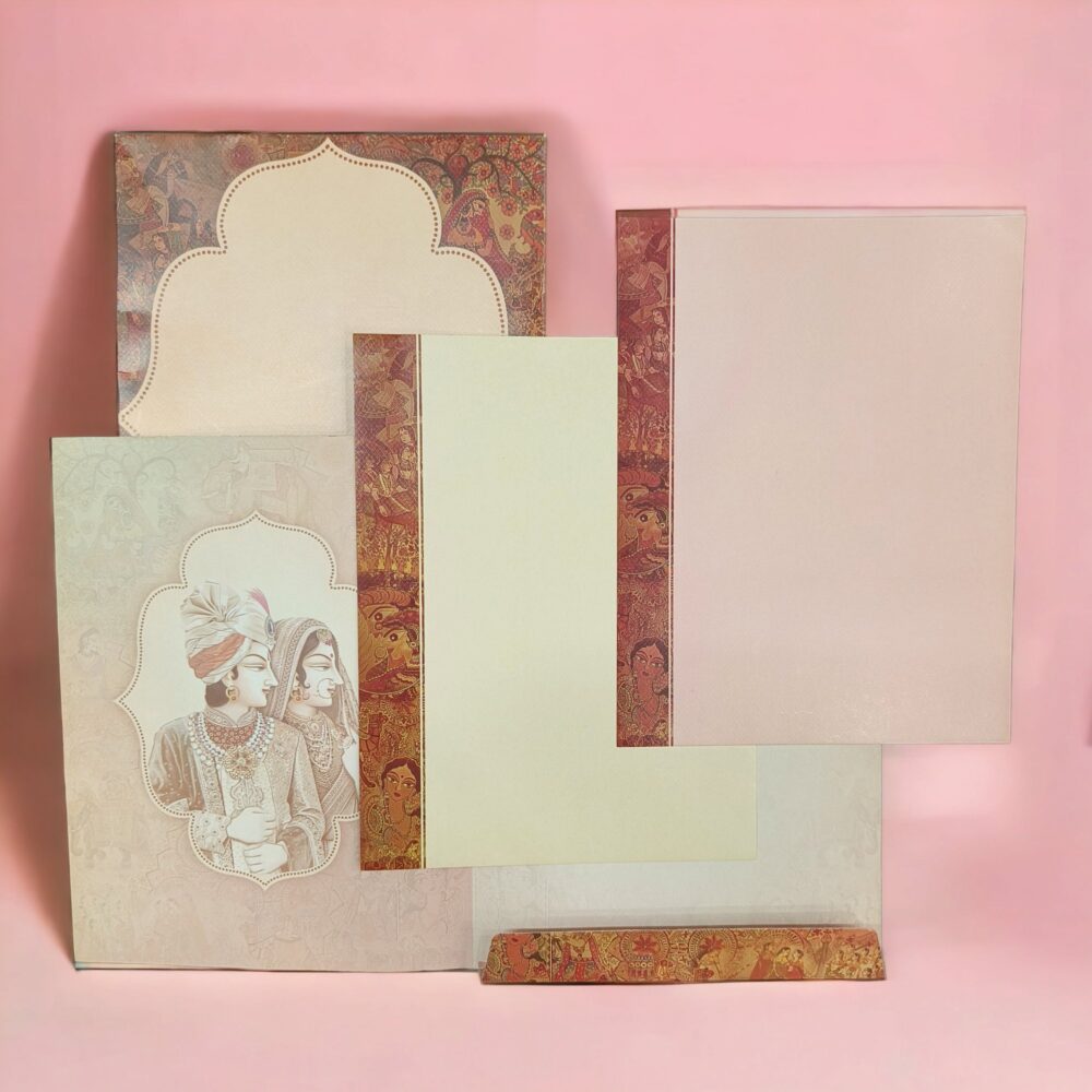 KLB539 Royal Elephant Semi Box Paper Wedding Card - Kalash Cards