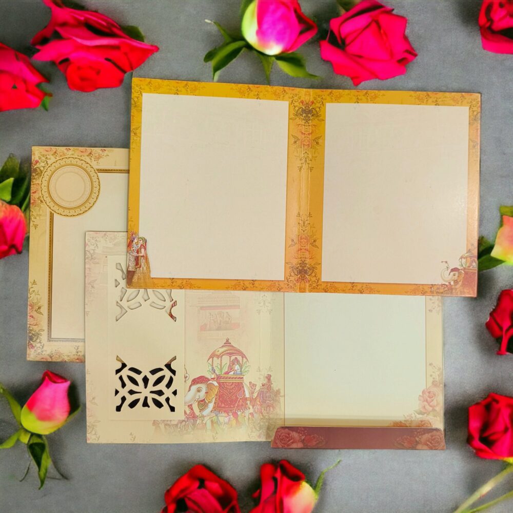 KLB547 Semi Box Paper Wedding Card - Kalash Cards
