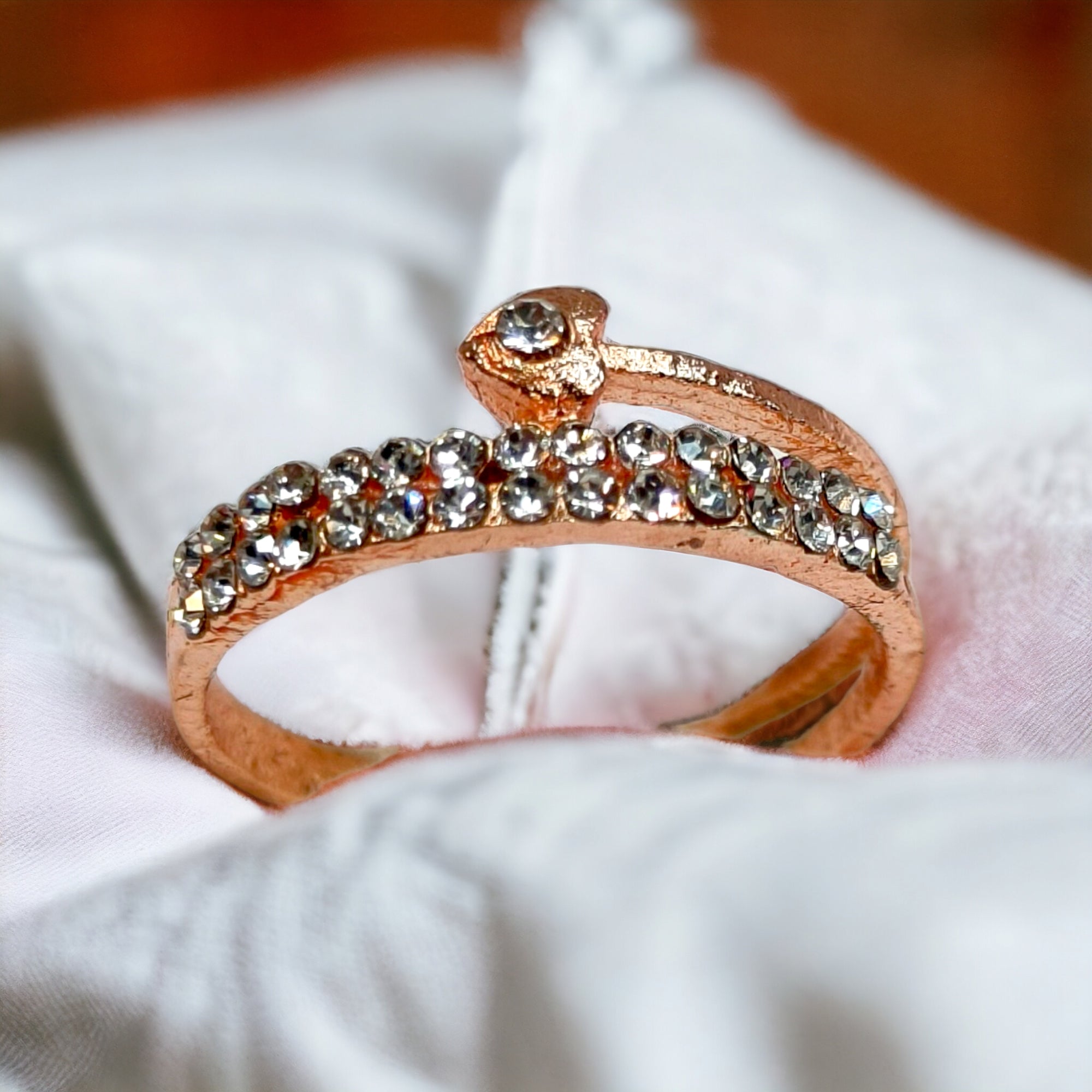 Heera Jewellers Gold Plated American Diamond Adjustable Ring